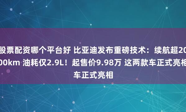 股票配资哪个平台好 比亚迪发布重磅技术：续航超2000km 油耗仅2.9L！起售价9.98万 这两款车正式亮相