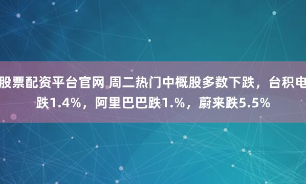 股票配资平台官网 周二热门中概股多数下跌，台积电跌1.4%，阿里巴巴跌1.%，蔚来跌5.5%