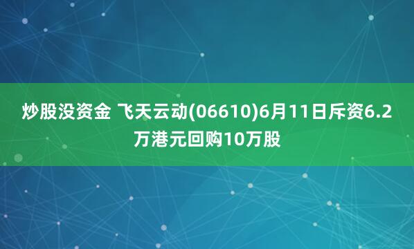 炒股没资金 飞天云动(06610)6月11日斥资6.2万港元回购10万股